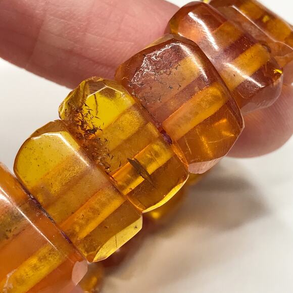 Vintage BALTIC AMBER Stretch BRACELET 20 Grams Dark and Light Honey Color - Picture 13 of 17